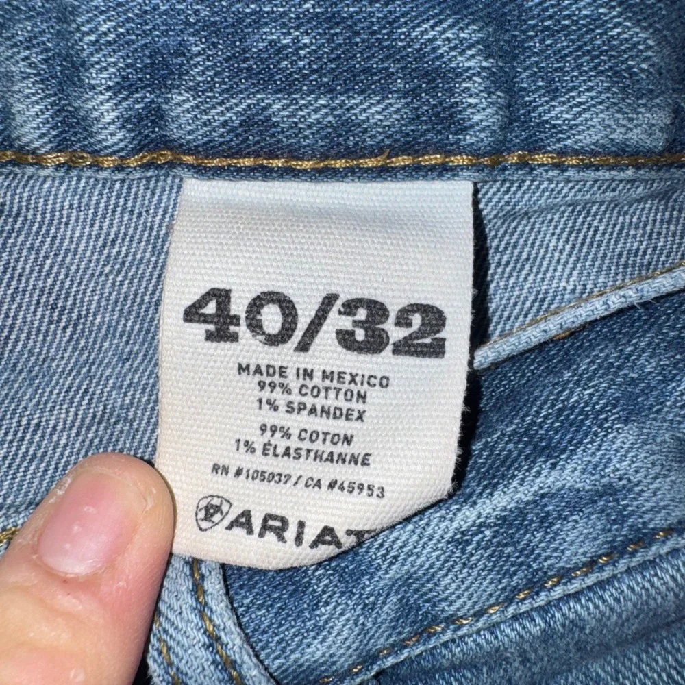 Mens 40/32 Ariat M2 Relaxed Boot Cut Jeans Blue Denim Excellent Stretch Work